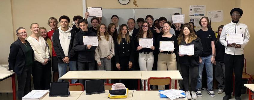 Remise des prix des élèves de Terminale Professionnelle Vente